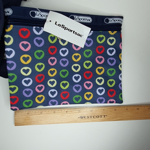 LeSportSac "Go Go Navy" Deluxe Everyday Bag Messenger/Crossbody Bag + pouch NWT - Picture 3 of 14